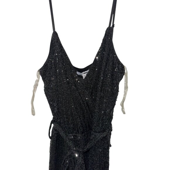 NWT Fashion Nova Can’t Hide The Shine Sequin Jumpsuit Black Women’s M Party - Picture 3 of 10